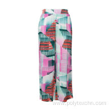 Women Popular Colorful Geometric Print Straight Pants